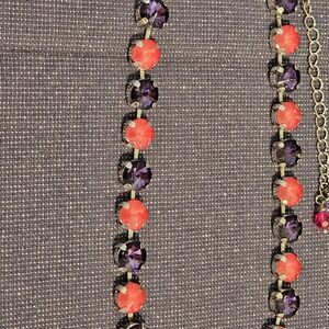 Elegant Purple and Red Stone Necklace